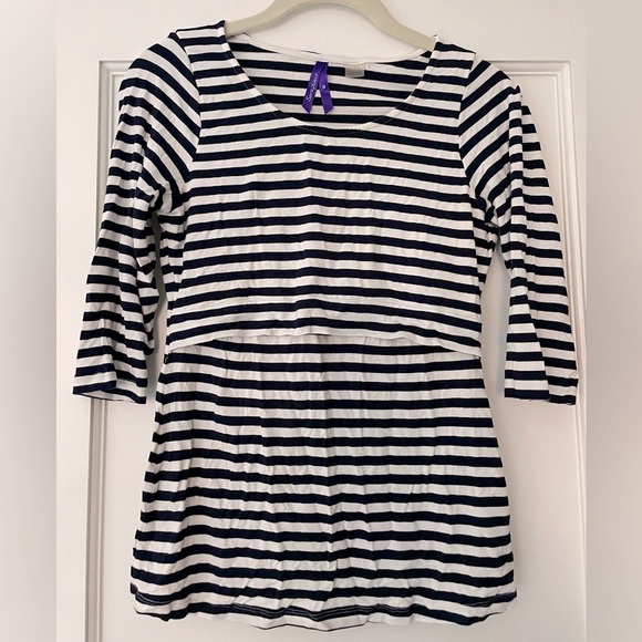 Seraphine Black and White Striped Top - Picture 2 of 5